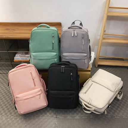 Cross-border travel backpack USB charging multi-function shoulder bag can be set with pull rod large capacity business computer bag wholesale