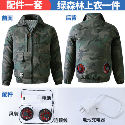 Summer New Outdoor Cooling Air-Conditioning Clothing Construction Site Welding Construction Camouflage Labor Protection Overalls