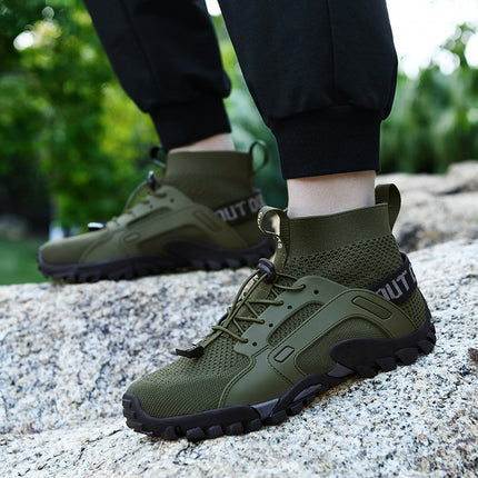 Outdoor Men's Mountain Climbing Amphibious Tracing Shoes Hiking Wild Fishing Camping Hiking Rock Climbing Shoes Non-slip Wear-resistant Climbing Shoes