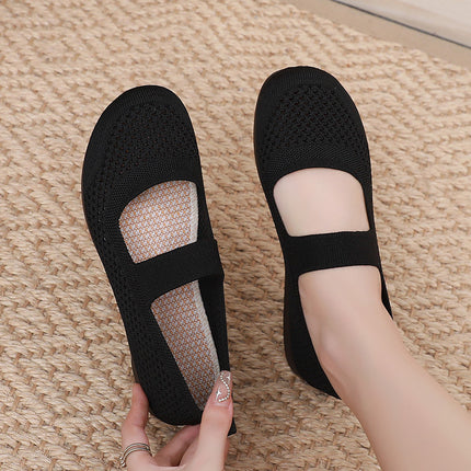 Women's Shoes 2024 Summer New Style Old Beijing Cloth Shoes Women's Soft-Soled Mesh Breathable Mom Shoes Slip-On Casual Shoes Women
