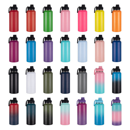 New thermos cup 304 stainless steel double-layer cup portable travel space pot large capacity outdoor sports water bottle