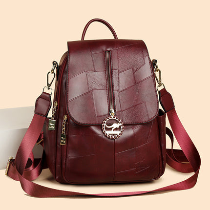 Women's Backpack 2025 New Women's Backpack Fashionable and Versatile Splicing Large Capacity Trendyy Casual Travel Bag