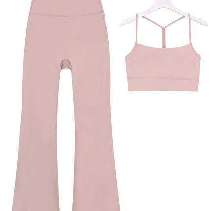 Lulu Same in stock Cross-border Y Vest Bell-bottom Pants suit Women's Sports Fitness Bra Yoga Top