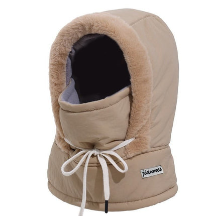 Northeast Warm Lei Feng Hat, New Winter Model for Men and Women, Outdoor Ear Protection, Fleece-Lined, Thickened, Cold-Proof, Integrated Face Mask and Neck Warmer Hat