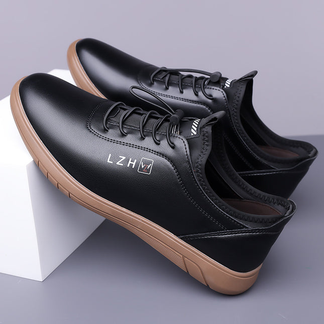 Shenglima Men's Shoes genuine goods Caiyuan Light Luxury New Men's Soft Bottom Non-slip Slip-on Leather Shoes Fashion Casual Shoes