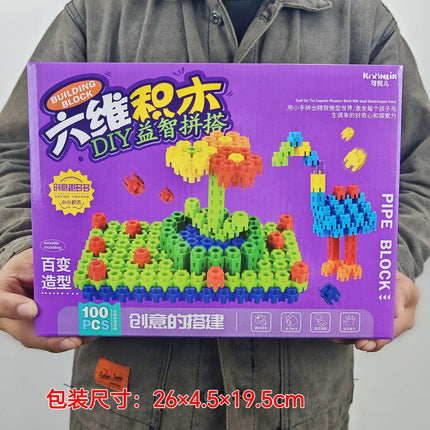 Children's Building House Building Blocks Assembled Toys Puzzle Large Particle Square Wall Window Model Puzzle Boys and Girls Gift