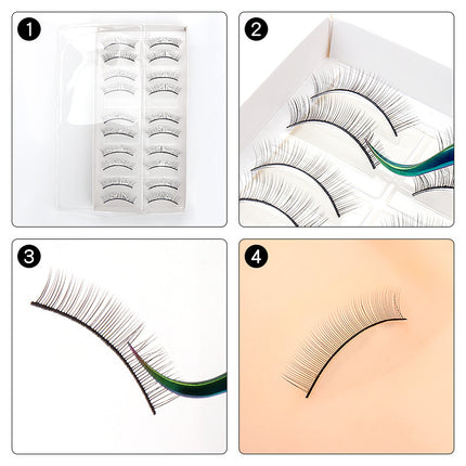 Spot Wholesale 10 Pairs of Practice Eyelashes, Eyelash Grafting Practice, Special Auxiliary Eyelash Grafting Supplies