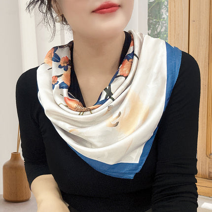 Spring and Summer 70cm Small Square Scarf Women's Autumn and Winter New Foreign Style Fashion All-match Shake Tone Same Scarf Scarf