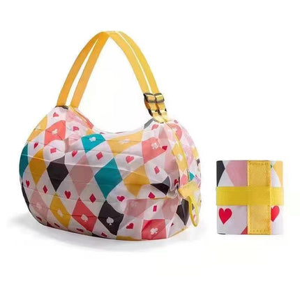 Thickened large capacity shoulder polyester portable spring roll portable storage bag storage organ folding shopping bag clothes