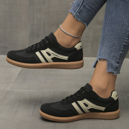 Foreign Trade sneaker Women's 2024 New Soft Bottom Breathable Single-layer Shoes Women's Flat Bottom Round Head Color-matching Shallow Mouth Shoes for Women