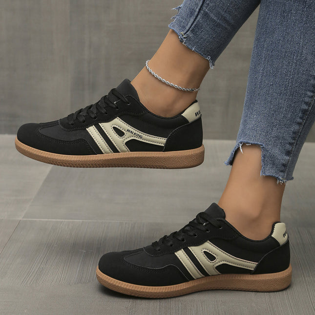 Foreign Trade sneaker Women's 2024 New Soft Bottom Breathable Single-layer Shoes Women's Flat Bottom Round Head Color-matching Shallow Mouth Shoes for Women