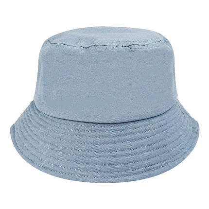 Cross-border pure cotton fisherman hat wholesale Japanese solid color face small bucket hat men's and women's light plate basin hat embroidered logo