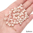 20 pieces/bag / Solid color small pier bead 6x 4mm aperture about 1mm light pink