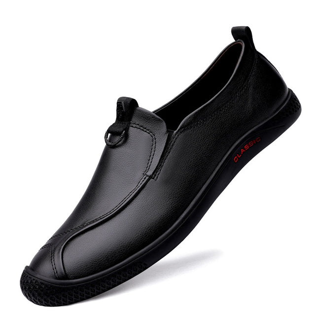 2023 men's breathable casual leather shoes first layer cowhide soft leather surface comfortable middle-aged commuter shoes work office leather shoes