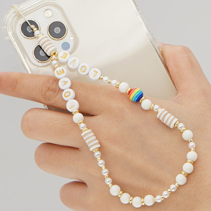 Factory direct supply handmade beaded mobile phone lanyard bluetooth speaker lanyard flashlight fan selfie stick U disk sling