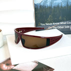 Wine red frame tea slices