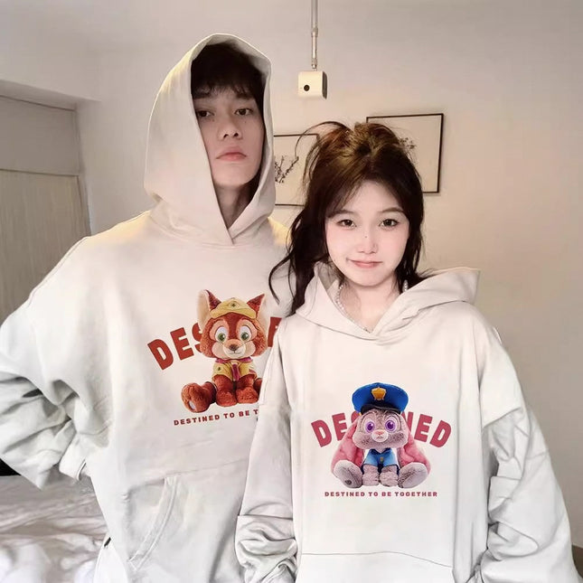 High-grade Pure Cotton Men's and Women's Long-sleeved Top Special Couple Clothing Autumn and Winter fleece-lined Hooded Sweat Fashion Brand Class Clothes