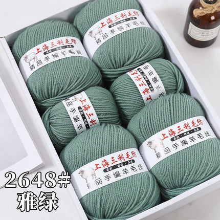 Shanghai Sanli 290 medium thick wool diy hand-knitted wool sweater cardigan scarf wool wholesale