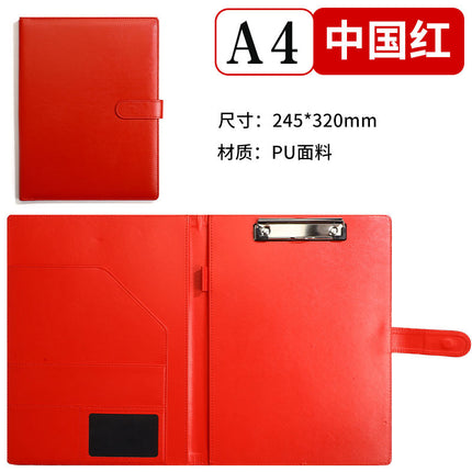 A5 Buckle Multifunctional Folder Pu Leather A4 Contract Folder Note Pad with Magnetic Buckle Business Manager Folder