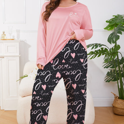 Cross-border foreign trade for pajamas women spring and autumn pink long sleeve trousers thin plus size home clothing suit wholesale