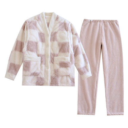 A variety of plus size 200kg month clothing autumn and winter flannel padded soft coral fleece pregnant women nursing clothing