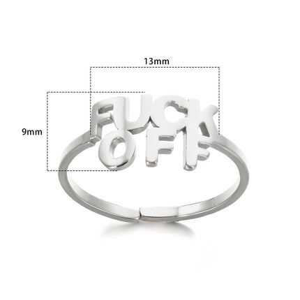 Cross-border European and American explosions stainless steel ring adjustable geometric ring 18k furnace electroplated titanium steel ring wholesale