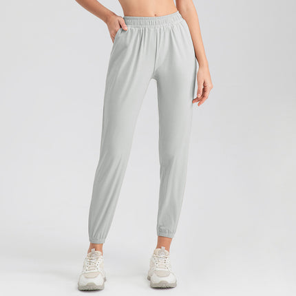 Sports Pants Women's Loose Casual Ankle Pants Slimming High Waist Running Fitness Pants Pocket Quick-drying Yoga Pants 32391