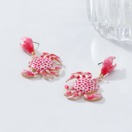 ZA European and American big brand exaggerated crab multi-layer earrings cute light luxury niche summer beach wind earrings ladies fashion