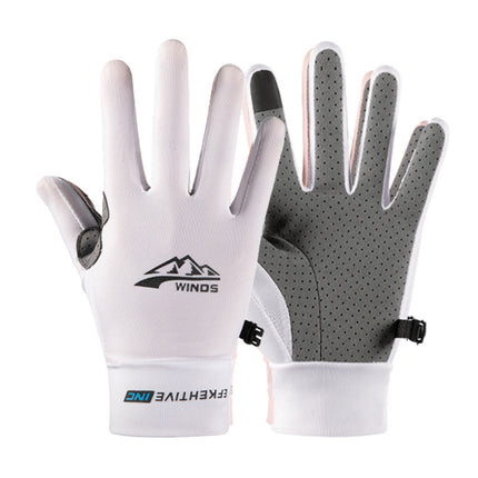 Cycling Sports Gloves for Men and Women, Summer Thin Ice Silk Sun Protection, Uv Protection, Breathable Cycling Touch Screen Full-Finger Gloves