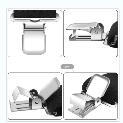 Men's Black Elastic Cross Strap Suspenders with 50mm Width, 5cm Wide Elastic Suspenders, X-Shaped Strong Elastic Suspenders for Foreign Trade