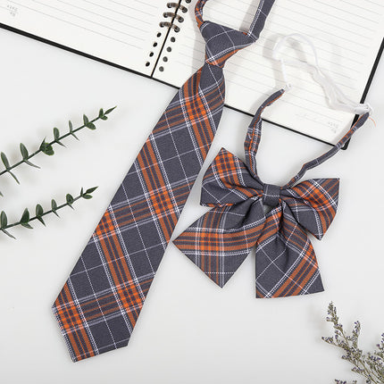Japanese and Korean striped jk/dk college style men's and women's red cyanotic gray blue shirt accessories tie-free collar suit
