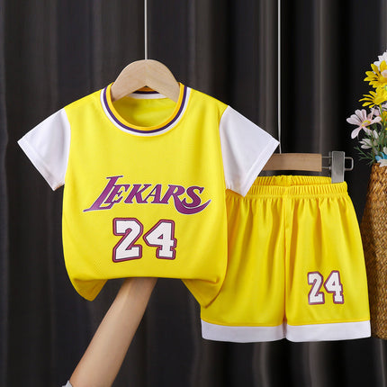 Children's short-sleeved ball suit boys sportswear girls quick-drying breathable shorts big children's children's clothing wholesale