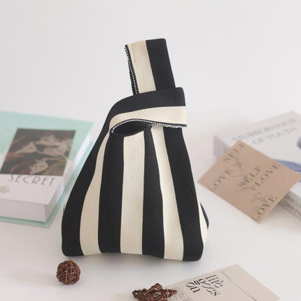 Knitted Handbag Women's Spring New Cartoon Woven Hand Bag Work Sundry Bag Gift Bag Lunch Bag