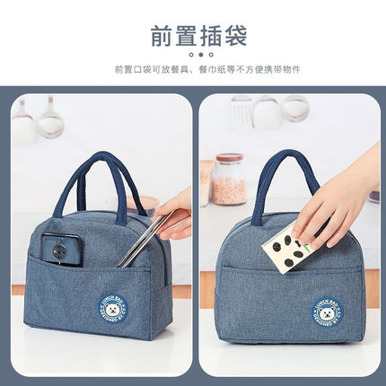 Wholesale Insulated Lunch Box Bag Insulated Thickened Oxford Cloth Office Workers with Lunch Bag Large Capacity Insulated Bag for Students