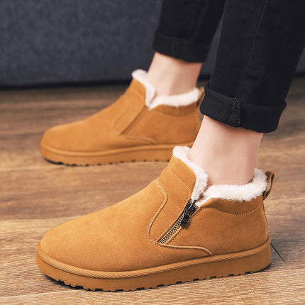 Men's Winter Snow Boots with Fleece Lining, Thickened Cotton Shoes, Korean Style Snow Cotton Shoes, Loafers, Trendy