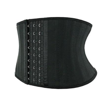 18cm short sports belly belt 25 bone three rows 9 hook matte leather rubber waist waist plastic belt cross border