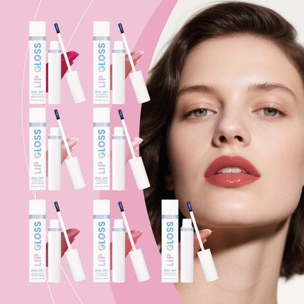 Moisturizing Tear off Lip Gloss Waterproof Long-Lasting Anti-Drying Peel Liquid Lipstick Pink Tint Natural Tearable Lips Glaze