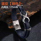 Blue leather [steel color]: 175mm [inner circumference]]