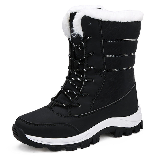 High-top cotton boots women's winter outdoor snow boots women's boots fleece-lined thick warm plus size short boots cotton shoes thick-soled women's shoes