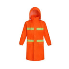 Classic orange-red multi-luminous long raincoat / XXXXL height 185-190
