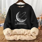 Round neck lambswool sweater-black-line Moon / M