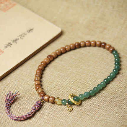 Natural Cook Bodhi Root DIY Woven Handheld Chain Plate Wen Play Chanting Bead String Men's and Women's Long Hanging Pendant