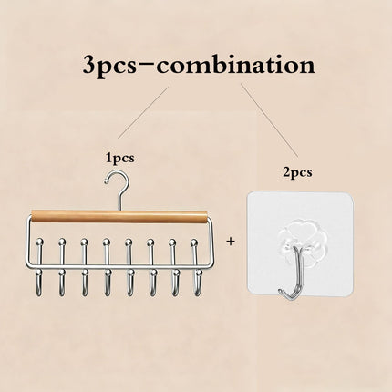 Multifunctional Hanger for Underwear and Vests, Dormitory Storage Solution, Household Solid Wood Hook, Wave-Shaped Clothes Hanger Wholesale