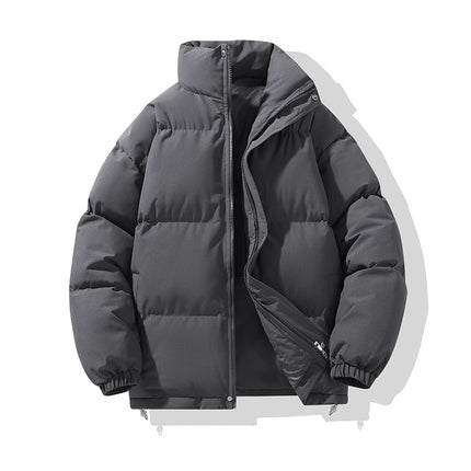 Solid Color Cotton Jacket for Men and Women, Couple's Stand-Collar Puffer Jacket, Winter Cold-Proof, Warm, Thick, Versatile Cotton Coat, Winter Style