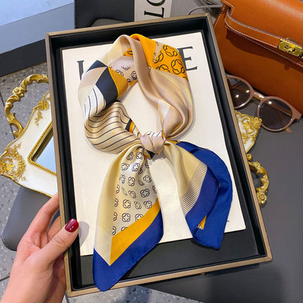70cm Imitation Silk Square Scarf Fashion All-match Silk Scarf Professional Scarf Korean Style Neck Protection Scarf Decorative Small Square Scarf
