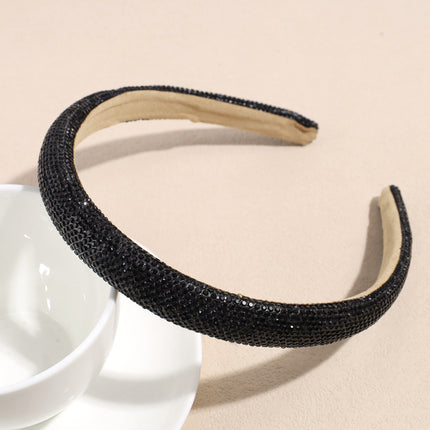 Cross-border new high head full drill super flash hair hoop net red women's sponge hair hoop water drill head hoop hair accessories wholesale