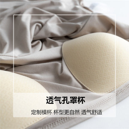 Cartoon Padded Cut-Sleeve Extended Nightgown for Women Summer Thin Printed Can Be Worn Outside Anti-Bump Pajamas Spring