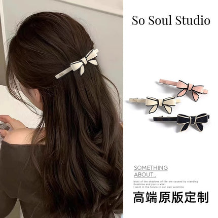 Cross-border explosions acetic acid bow clip hair accessories temperament hairpin head half hair clip spring clip