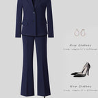 9392 blue suit + wide leg pants / 4 XL
