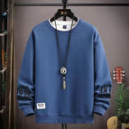 Round neck sweatshirt solid blue / (s size) weight 70-85